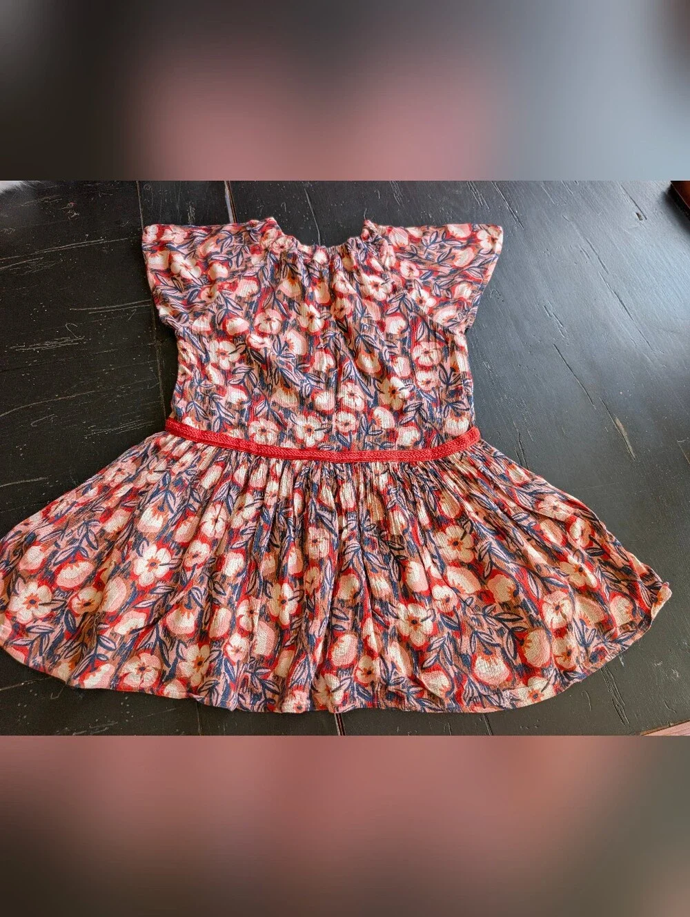 Gymboree Girls' Size 7 Short-sleeve Dress Whimsical Summer Coquette Ditsy Floral